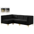 thumbnail image 3 of Meridian Furniture Alina Black Velvet Modular Sectional, 3 of 19