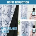 thumbnail image 4 of H.VERSAILTEX 100% Blackout Curtains Camellia Floral Printed Drapes Leah Floral Thermal Bedroom Curtains for Living room with Black Liner 2 Panels,52" x 96",Navy, 4 of 6