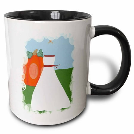 

3dRose Princess Wedding Dress and Pumpkin Carriage - Two Tone Black Mug 11-ounce