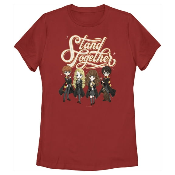 Women's Harry Potter Stand Together Anime Friends  Graphic Tee Red Medium