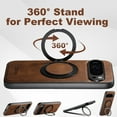 thumbnail image 2 of for Google Pixel 8 Case, PU Leather Back + TPU Frame, 360° Rotating Ring Bracket Strong Magnetic, Wireless Charging Compatible, Ultra Slim Protective Case for Google Pixel 8, Brown, 2 of 6