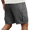 thumbnail image 4 of Men's Cargo Shorts Lightweight Elastic Waist Shorts Beach Vacation Jogger Shorts with Pockets, 4 of 4