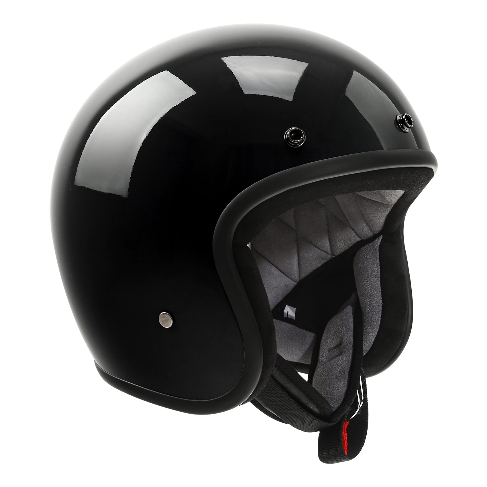 3/4 Open Face DOT Helmet Sun Visor Scooter Cafe Racer Retro Motorcycle M-XXL Red 