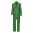 thumbnail image 3 of HNMKIU Soft Matching Family Pajamas Set with Buttons Long Sleeve Solid Color Family Casual Wear Home Sleepwear Light Green,Women:M, 3 of 9