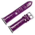 thumbnail image 2 of Apple Watch Strap - Crocodile Grain Watch Band - [Long Length] - Violet - Fits 38mm Series 1 & 2 Apple Watch [Black Adapters], 2 of 5