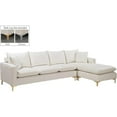 thumbnail image 3 of Home Square 2-Piece Set with Velvet Chair and Reversible Sectional in Cream, 3 of 9