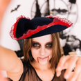 thumbnail image 7 of Slccxzc Womens Pirate Captain Hat, Lace Edge Wide Brim Pirate Hat for Party, 7 of 7