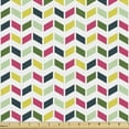 thumbnail image 1 of Abstract Sofa Upholstery Fabric by the Yard, Geometric Inspired Motif Colorful Zigzags, Decorative Fabric for DIY and Home Accents, White Multicolor by Ambesonne, 1 of 5