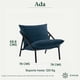 thumbnail image 2 of Silla de Metal Zinus Ada con Cojines de Memory Foam Color Azul Marino, 2 of 6