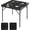Black, variant on 35" Mahjong Table, Domino Folding Square Tables Set Suitable for Indoor Outdoor Game, Card Poker & Puzzle with 4 Cup Holder and Chip Trays, Adults, Black