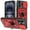Red, variant on Liwarace Case with Ring Stand and Slide Camera Lens for iPhone 16 Pro Max/16 Pro/16 Plus/16, Black