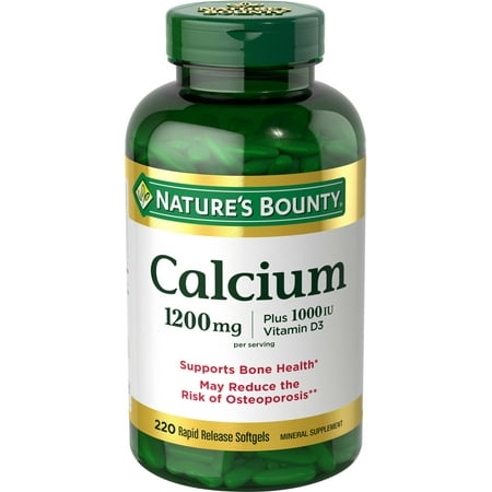 Nature's Bounty Calcium Plus Vitamin D3 Softgels, 1200mg, 220 (Best Calcium Plus Vitamin D Supplement)