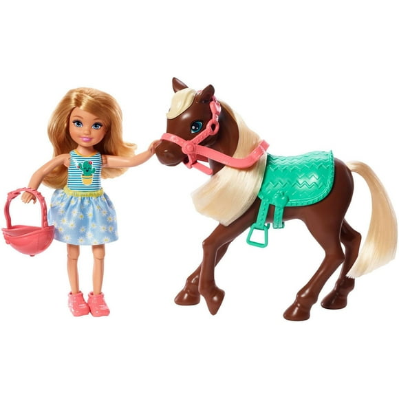 Barbie Club Chelsea Doll and Horse, 6-inch Blonde, Wearing Fashion and Accessories, Gift for 3 to 7 Year Olds