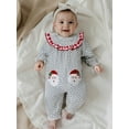 thumbnail image 4 of BemeyourBBs Girls Christmas Romper Santa Embroidery Dotted Long Sleeve Jumpsuits, 4 of 9