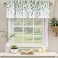 thumbnail image 3 of 2 Panels Eucalyptus Leaf Sage Green Valance for Windows, Spring Weeping Leaves Botanical Light Filtering Kitchen Curtains, Rod Pocket Window Treatment Curtain Valances for Living Room, 42"x12", 3 of 9