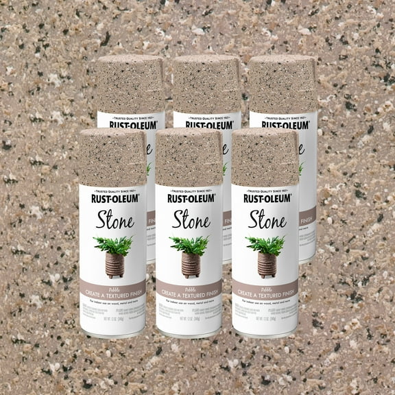 6 Pack, Pebble, Rust-Oleum American Accents Textured Spray Paint-7995830, 12 oz