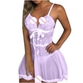 thumbnail image 4 of Lilgiuy Lingerie Sleepwear for Women Sexy Comfortable Nightdress Soild Lightweight Honeymoon Sleepskirt, 4 of 5