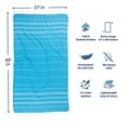 thumbnail image 6 of Hencely Large Beach Towel 37x70 inch Striped 100% Turkish Cotton - Turquoise, 6 of 11