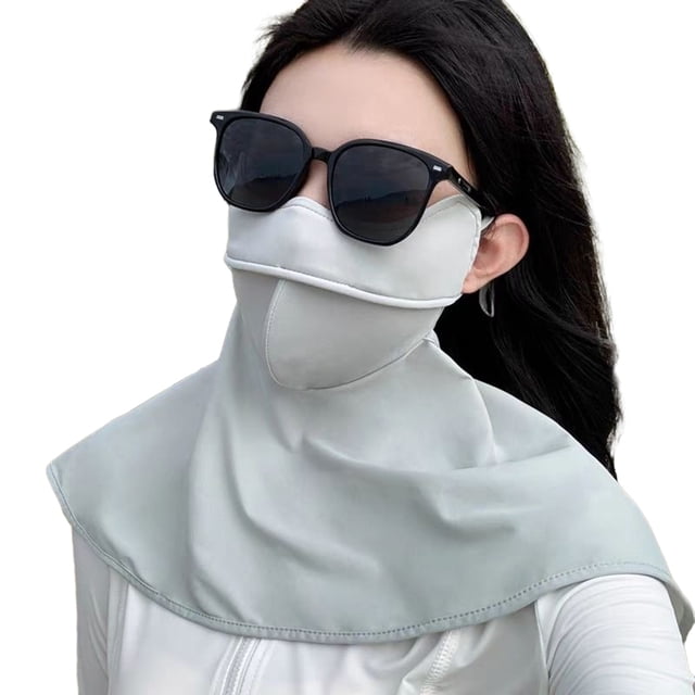 Sun Protection Guard Lightweight Quick-Dry Fabric Ice Silk Face Guard Shawl Design Semi-covered Face Neck Sun Shield