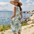 Binienty Tropical Palm Tree Print Stylish Tank Dress for Vacation — free download