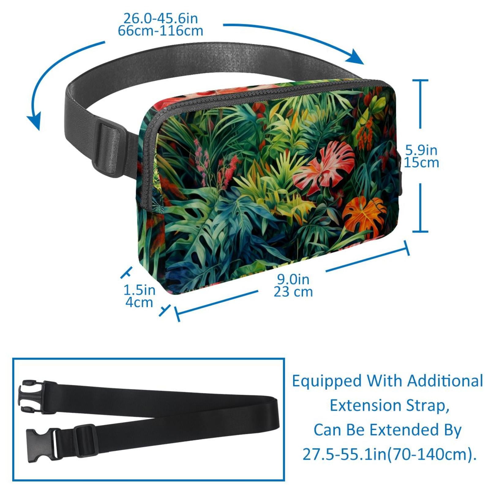 Tropical plants Lightweight Adjustable Running Belt with Extension Strap for Unisex - Fanny Pack Waist Bag for Fitness and Exercise