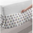 thumbnail image 2 of Nursery Bed Skirt, Funny Raccoon Characters with Glasses Feathers Bowties Pompons, Elastic Bedskirt Dust Ruffle Wrap Around for Bedding Decor, 4 Sizes, Multicolor, by Ambesonne, 2 of 2