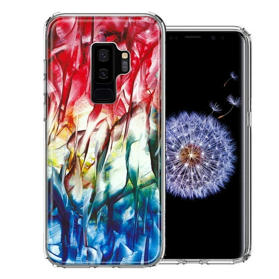 MUNDAZE For Samsung Galaxy S9 Plus Land Sea Abstract Design Double Layer Phone Case Cover