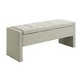 thumbnail image 5 of GZXS 47.25" Ottoman with Storage, Upholstered Entryway Bench with Safety Hinges, Bedroom Bench End of Bed, Light Gray, 5 of 8