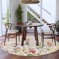 thumbnail image 5 of Watercolor Wildflowers Round Rug 7ft Washable Circle Rugs Non Slip Farmhouse Botanical Flowers Herbs Large Area Rug Indoor Floor Carpet for Bedroom Kitchen Living Room Home Office Dining Room Nursery, 5 of 7