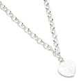 thumbnail image 1 of Sterling Silver Embossed Heart Dangle Necklace (Weight: 18.72 Grams, Length: 17 Inches), 1 of 2