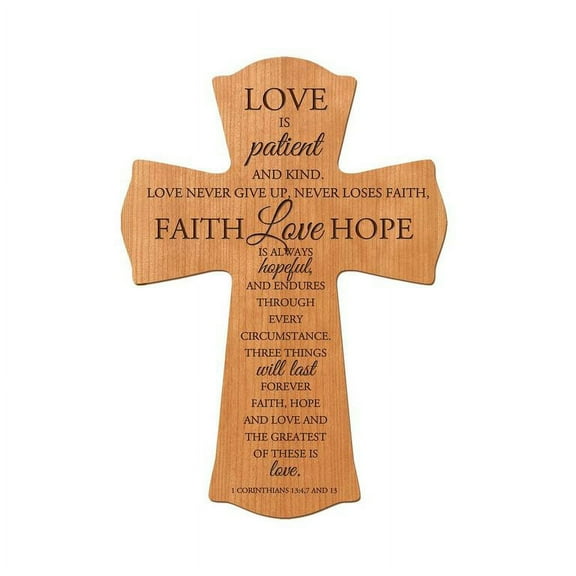 LifeSong Milestones 8x11.25in Black Wall Cross_Love Is Patient