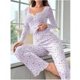 thumbnail image 5 of Fall/Winter Homewear Printed Set - Casual and Fashionable - Can Be Worn Outdoors, 5 of 7