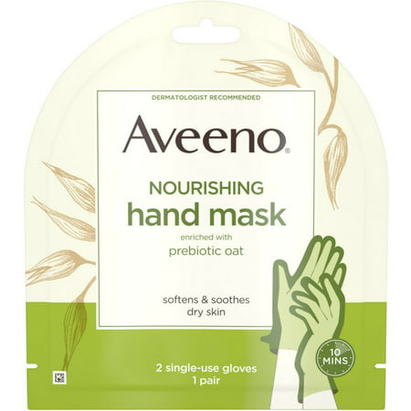 6 Pack - Aveeno  Nourishing Hand Therapy Mask Moisturizing formula with Prebiotic Oat for Dry Skin, Fragrance-Free and
