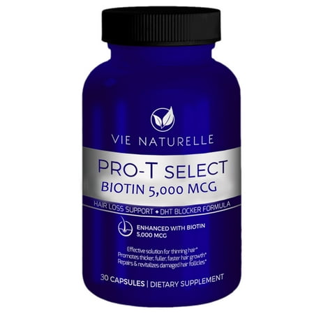 Vie Naturelle Biotine pour la croissance des cheveux 5000 MCG - Super Potence Biotine 5000 mcg (1 bouteille)