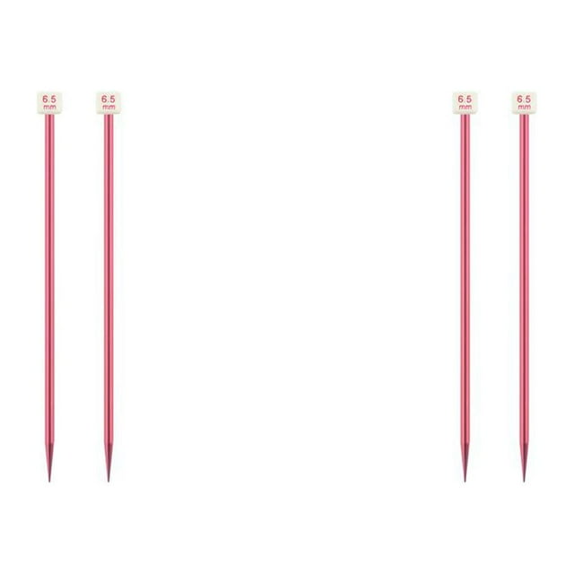 ZheElen Color Random Single Pointed Straight Knitting Needles Sweater Aluminum Weaving Needle Lightweight Needleworking Equipment 6.5mm 2Set