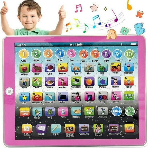MAINYU Learning Tablet for Kids 2-5, Interactive Educational Electronic Toys, ABC/Words/Numbers/Games/Music, Toddler Learning Pad Toys Christmas Birthday Gifts for Age 3 4 5 Year Old Boys Girls