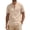 Khaki, variant on Guluxicc Men's Cotton V-Neck Shirts with Pocket Button Short Sleeve Shirts for Everyday Wear Summer Casual Outfits