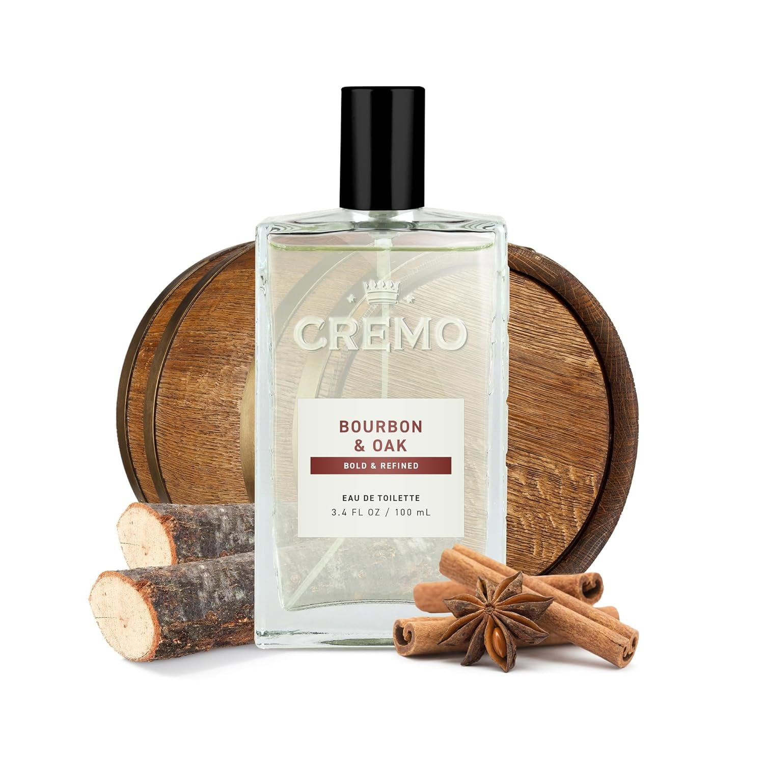 Cremo Cologne Spray, Bourbon & Oak, 3.4oz (Pack of 2)