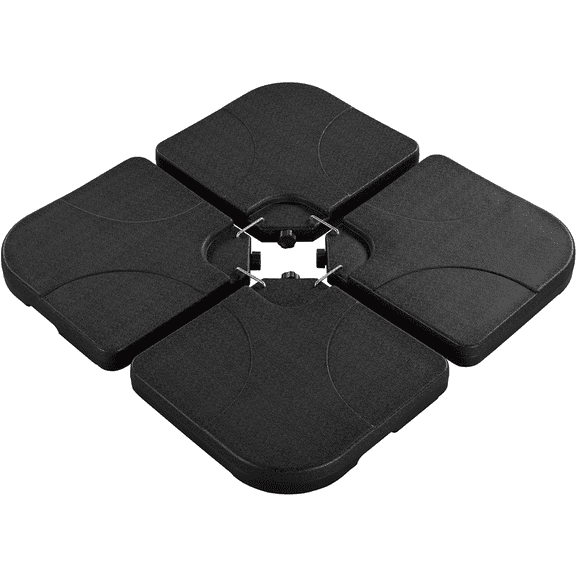Renwick 53L 4-Piece Fillable Cantilever Umbrella Base, Heavy-Duty HDPE, Black