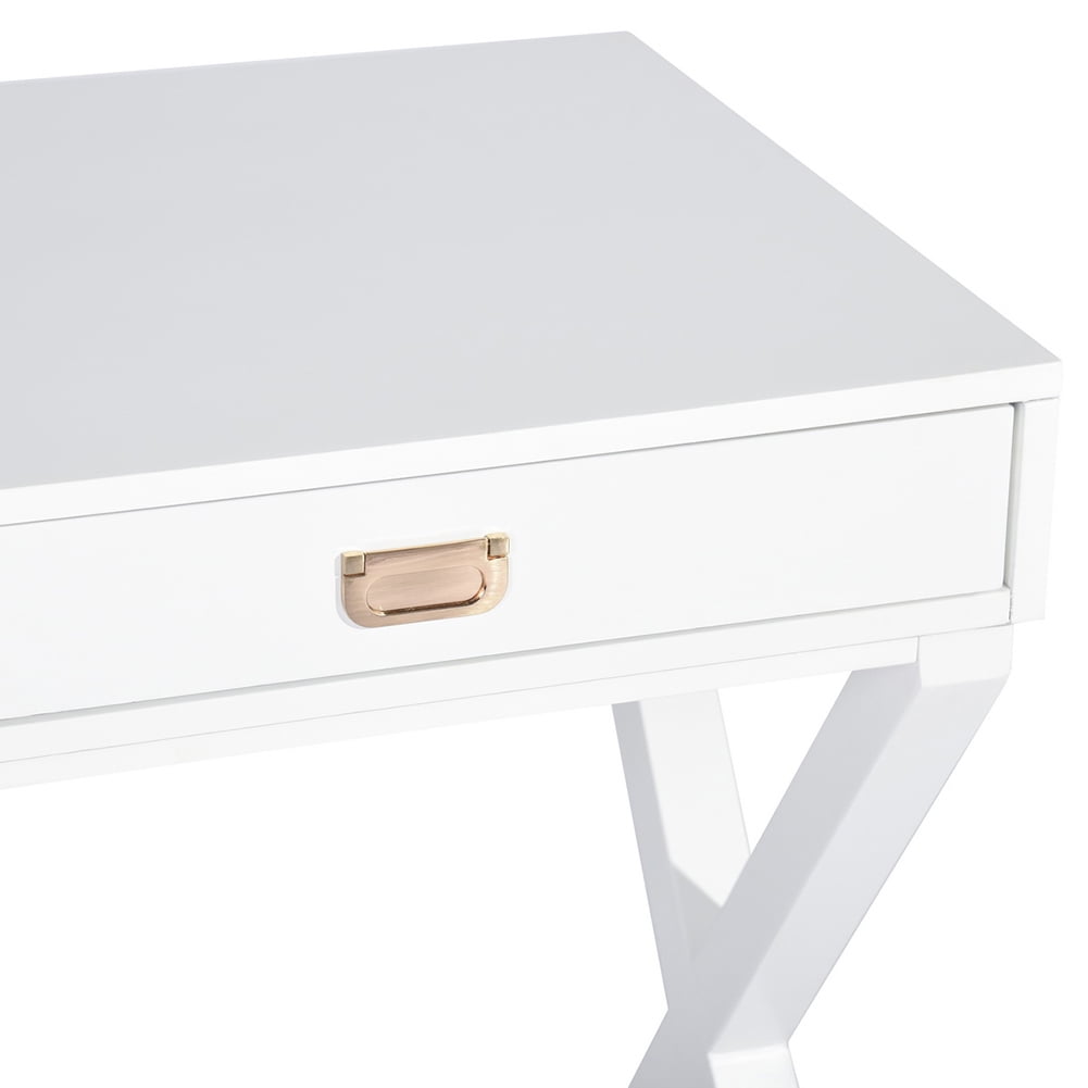 Kepooman 44" Modern Wooden Console Table with Drawers for Small Spaces, White Kepooman 44" Modern Wooden Console Table with Drawers for Small Spaces, White