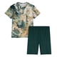 thumbnail image 5 of Conjunto de Pijama de las Mujeres de Manga Corta Sólida de Lechuga Y Pantalones Cortos de 2 Piezas de Poliéster, Pijama Suelto Casual para el Verano, 5 of 6