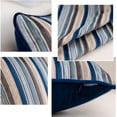 thumbnail image 4 of Lently Striped Velvet Decorative Throw Pillow Cover Blue Grey,18x18 Inch (Velvet Blue Striped), 4 of 5