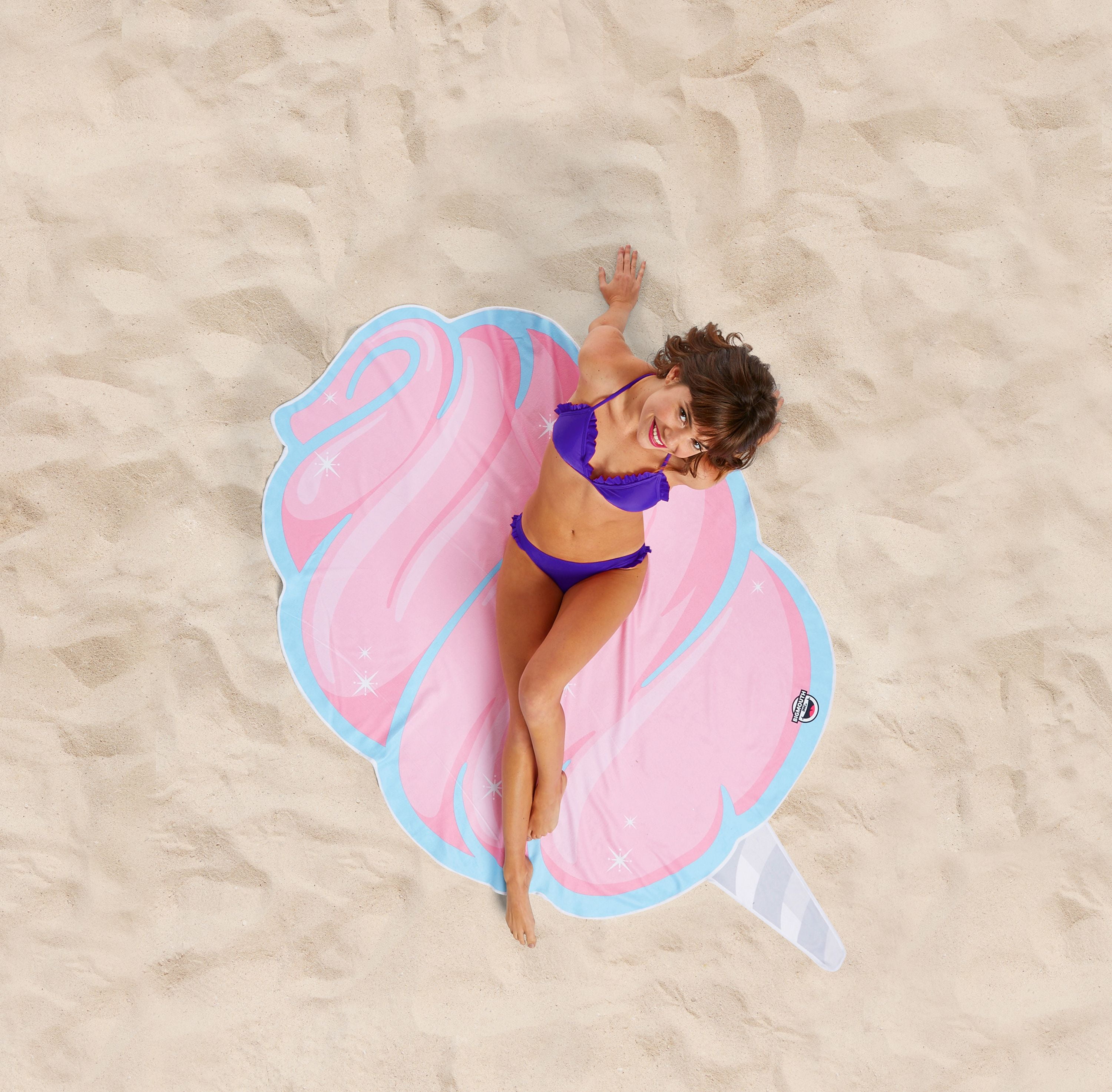 Giant Pink Cotton Candy Beach Towel Oversized Beach Towel Ulta Soft Microfiber Towel 5 Feet Wide Washing Machine Friendly by BigMouth Inc Walmart