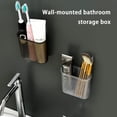 thumbnail image 4 of Storage Case Brush Mount Transparent Self-adhesive Smooth Surface Wall Stand Tableware Exquisite Wall-mounted Convenience Transparent, 4 of 7