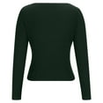 thumbnail image 5 of Zedker Women's Cardigans Sweaters Open Front Knit Cropped Sweaters Fall V Neck Long Sleeve Button Down Jacket Tops Green XXL, 5 of 7