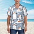 thumbnail image 2 of Fuzoiu Happy Snowmen Snowfall Print Hawaiian Shirt for Men, Summer Beach Casual Short Sleeve Button Down Shirts, Men’s Beach Summer Shirts with Pocket,Small, 2 of 7