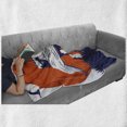 thumbnail image 6 of Hunting Soft Flannel Fleece Blanket, Cocker Spaniel Breed Dog Retrieving the Pheasant Flying Ducks at Sunset, Cozy Plush for Indoor and Outdoor Use, 50" x 70", Dark Blue Orange White, by Ambesonne, 6 of 6