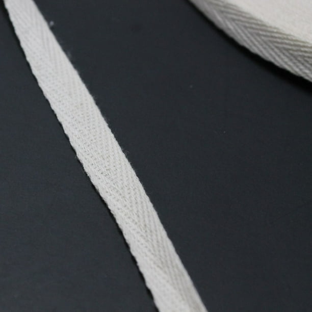 Woven Ribbon Twill Tape Cotton Trim 10mm 50 Meter Roll (Raw