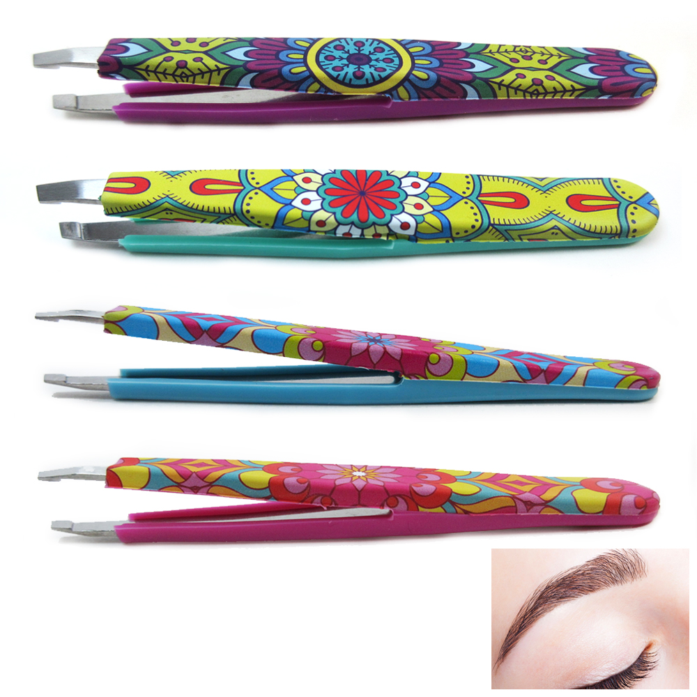 1 Premium Tweezers Eyebrow Slanted Precision Tip Beauty Hair Remover
