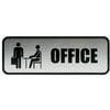 COSCO Brushed Metal Office Sign, Office, 9 x 3, Silver